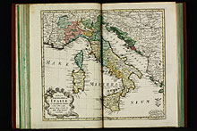 Tabula Geographica Italiae ad emendatiora Exempla adhuc edita jussu Acad. Reg. scient. et litt. eleg. Boruss. descripta.