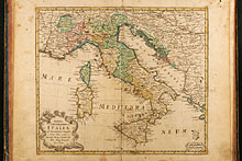 Tabula Geographica Italiae ad emendatiora Exempla adhuc edita jussu Acad. Reg. scient. et litt. eleg. Boruss. descripta.